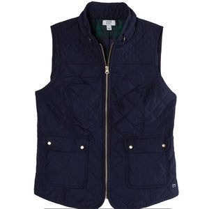 CROWN & IVY Blue Quilted Equestrian Vest